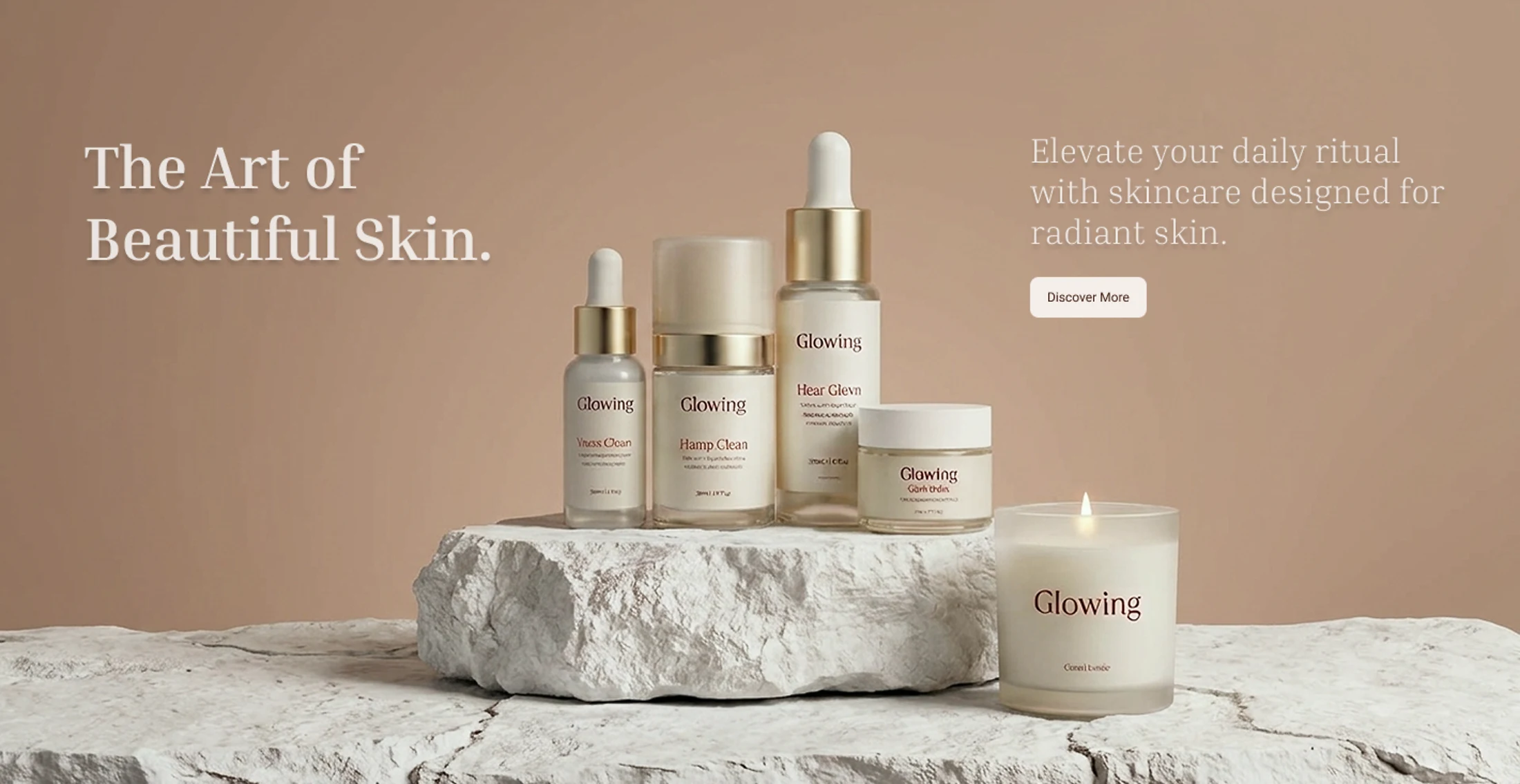 Rangkaian produk Bloom di atas batu marmer