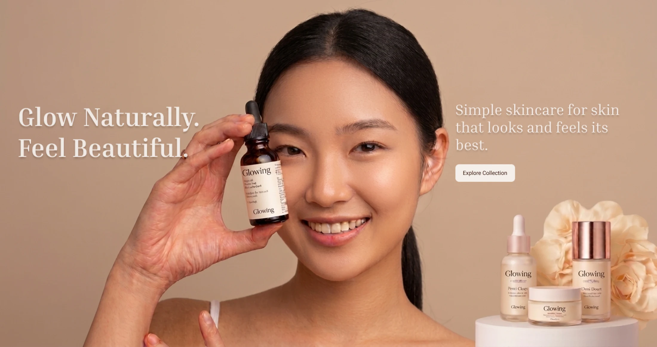 Model menggunakan Glow Serum Bloom